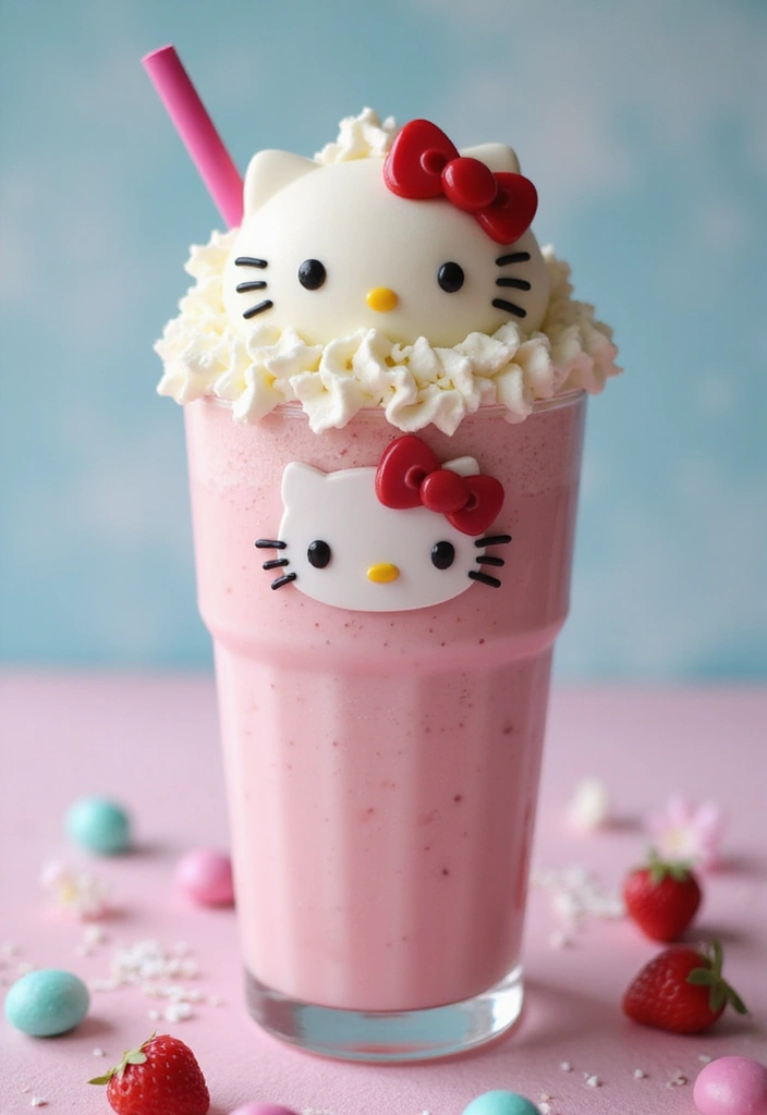 30 Hello Kitty Cake Ideas That Are Adorable and Cute 18 30 Hello Kitty Cake Ideas That Are Adorable and Cute - 18. Hello Kitty Milkshake Cake