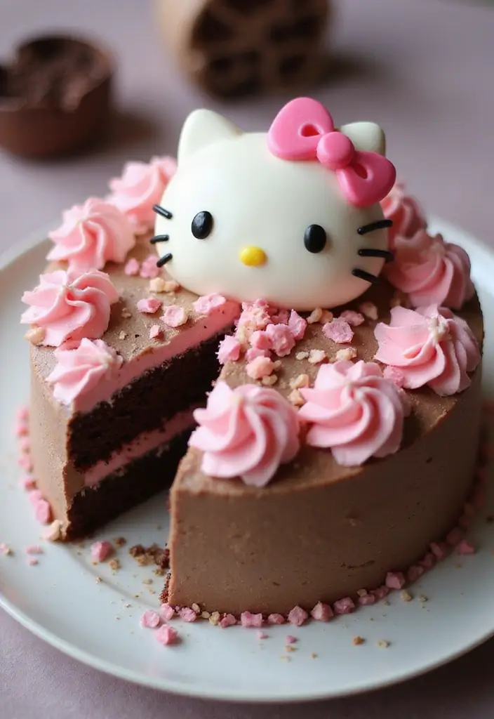 30 Hello Kitty Cake Ideas That Are Adorable and Cute 19 30 Hello Kitty Cake Ideas That Are Adorable and Cute - 19. Hello Kitty Truffle Cake