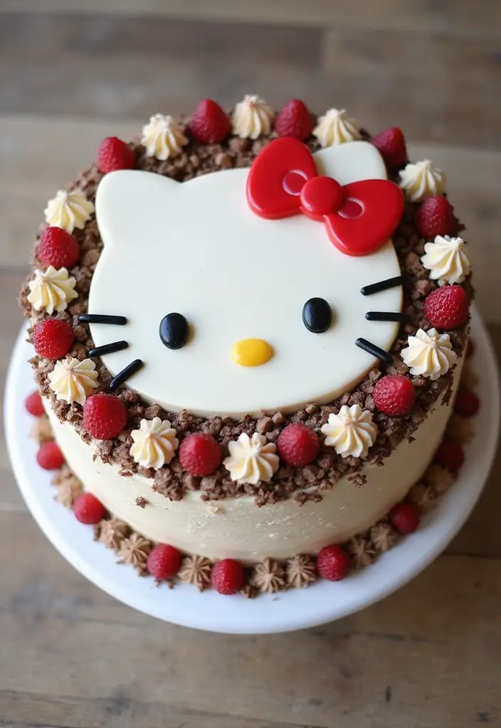 30 Hello Kitty Cake Ideas That Are Adorable and Cute 23 30 Hello Kitty Cake Ideas That Are Adorable and Cute - 23. Hello Kitty Chocolate Chip Cake