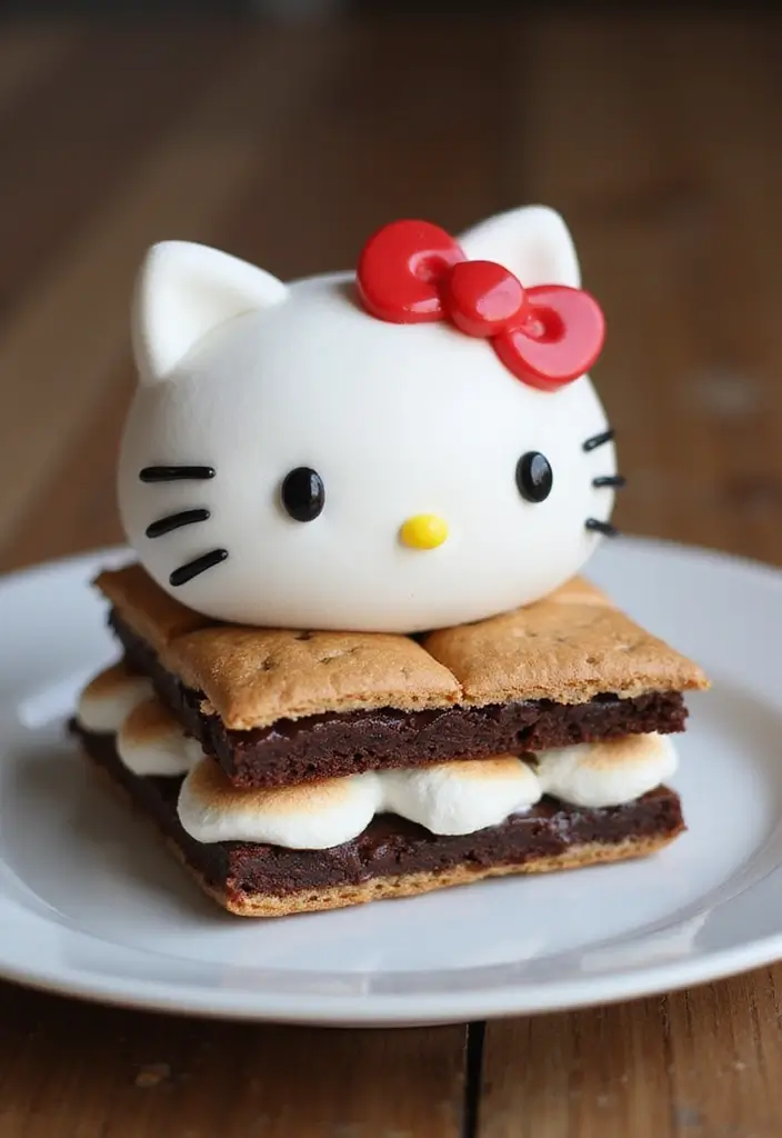 30 Hello Kitty Cake Ideas That Are Adorable and Cute 28 30 Hello Kitty Cake Ideas That Are Adorable and Cute - 28. Hello Kitty S'mores Cake