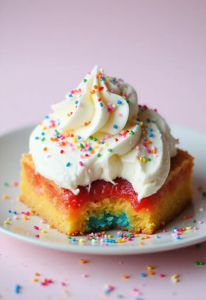 30 Minnie Mouse Cake Ideas That Are Sweet and Playful 4 30 Minnie Mouse Cake Ideas That Are Sweet and Playful - 4. Minnie Mouse Rainbow Sprinkle Dump Cake