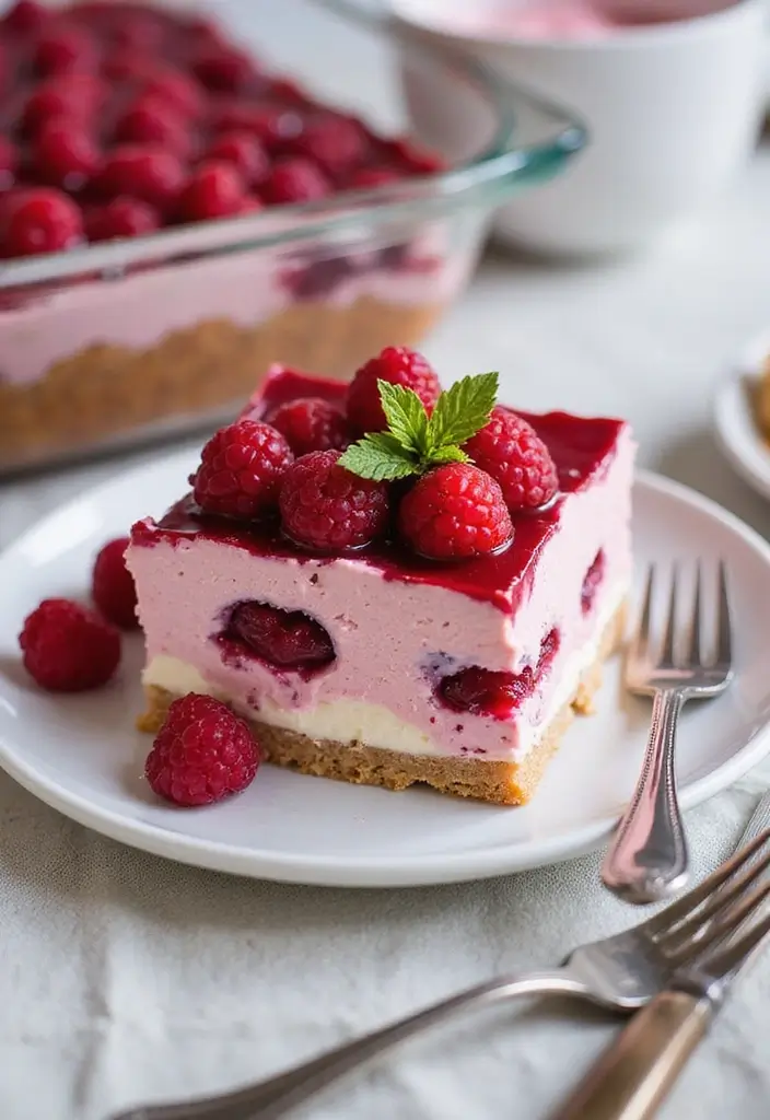 30 No Bake Dessert Ideas Perfect for Quick Sweet Treats 17 30 No Bake Dessert Ideas Perfect for Quick Sweet Treats - 17. No Bake Raspberry Cream Cheese Dessert