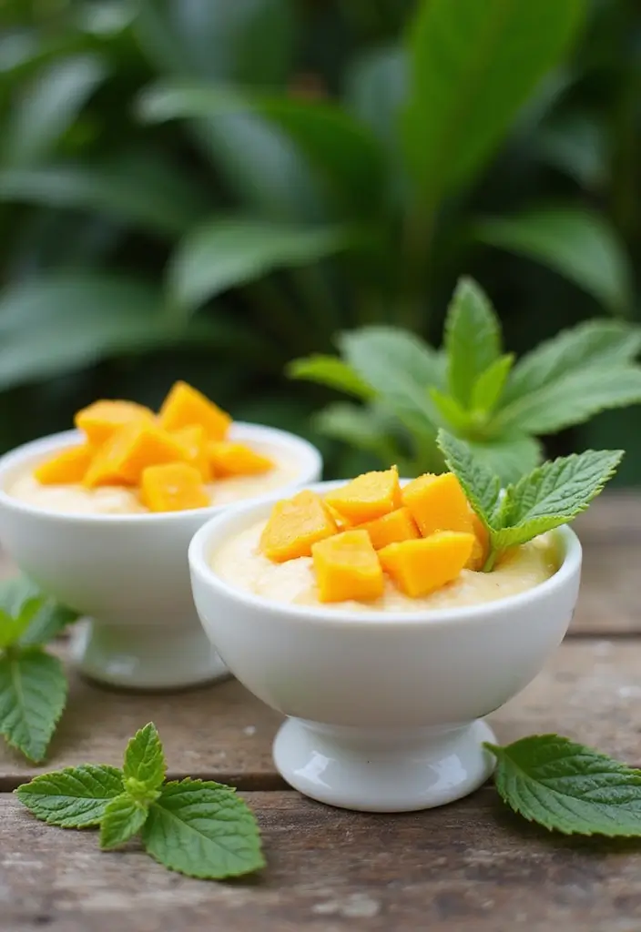 30 No Bake Dessert Ideas Perfect for Quick Sweet Treats 4 30 No Bake Dessert Ideas Perfect for Quick Sweet Treats - 4. Chilled Mango Coconut Pudding
