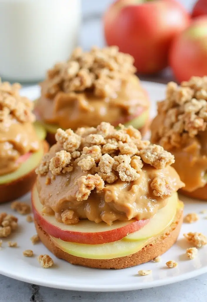 30 No Bake Snack Recipes for Busy Sweet Cravings 6 30 No Bake Snack Recipes for Busy Sweet Cravings - 6. Apple Peanut Butter Sandwiches