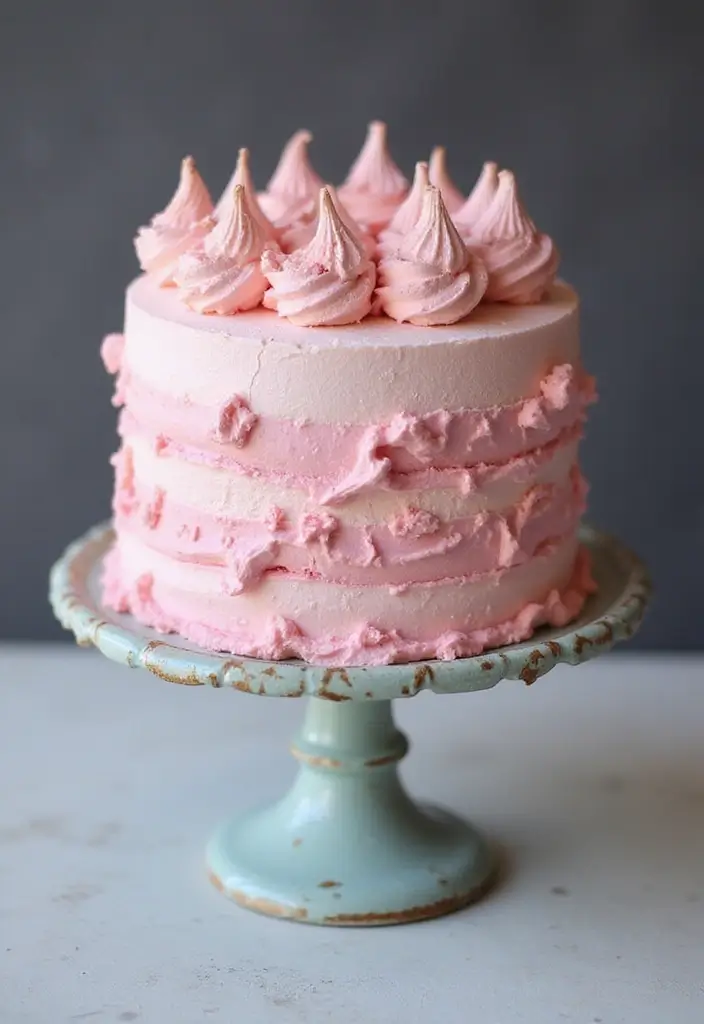 30 Pink Birthday Cake Ideas That Feel Fun and Feminine 11 30 Pink Birthday Cake Ideas That Feel Fun and Feminine - 11. Pink Meringue Cake