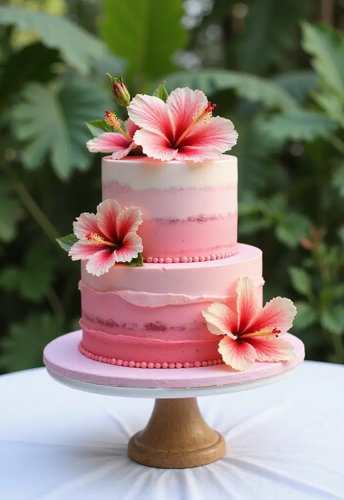 30 Pink Birthday Cake Ideas That Feel Fun and Feminine 21 30 Pink Birthday Cake Ideas That Feel Fun and Feminine - 21. Pink Hibiscus Cake
