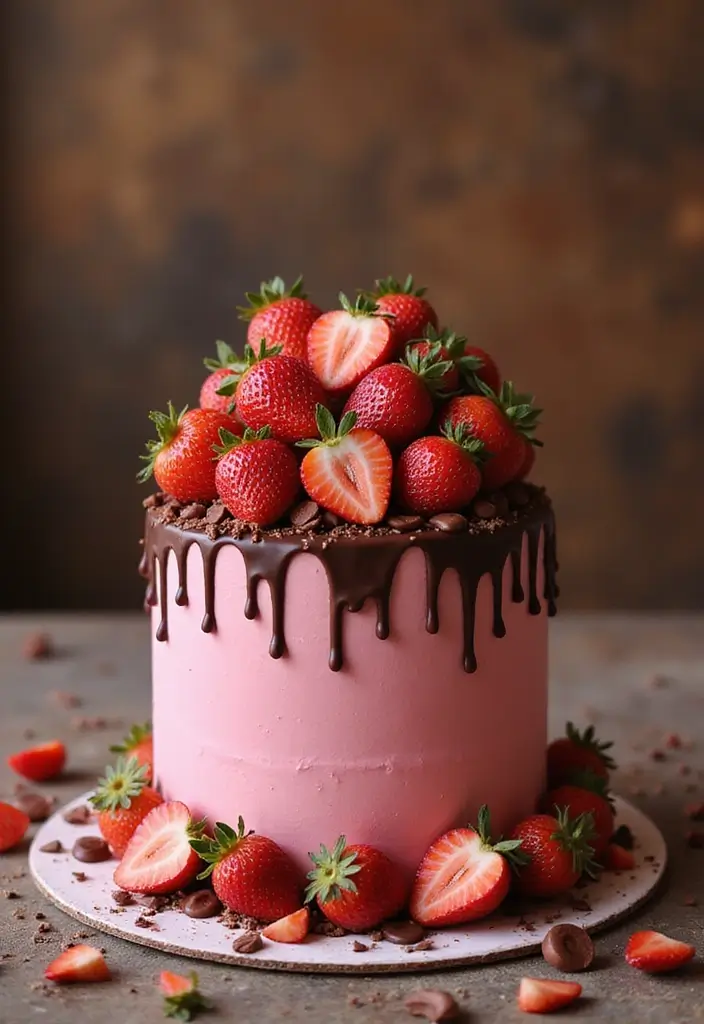 30 Pink Birthday Cake Ideas That Feel Fun and Feminine 27 30 Pink Birthday Cake Ideas That Feel Fun and Feminine - 27. Pink Chocolate Covered Strawberry Cake