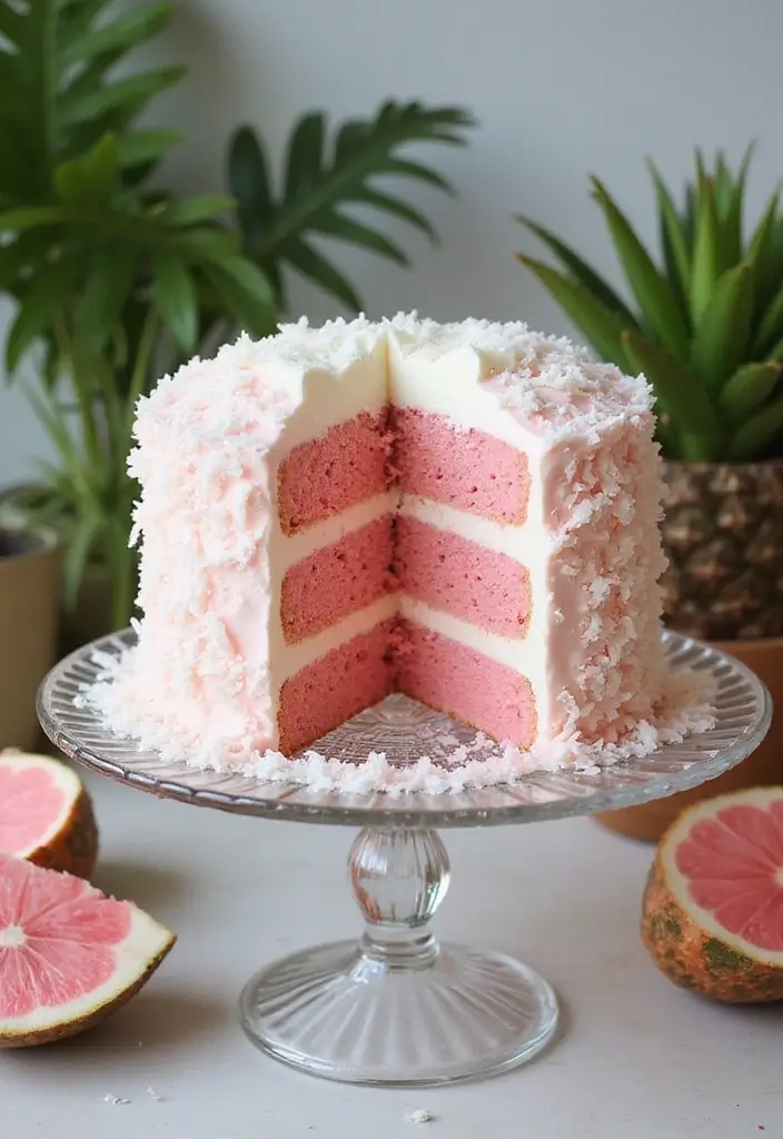 30 Pink Birthday Cake Ideas That Feel Fun and Feminine 7 30 Pink Birthday Cake Ideas That Feel Fun and Feminine - 7. Pink Coconut Cake