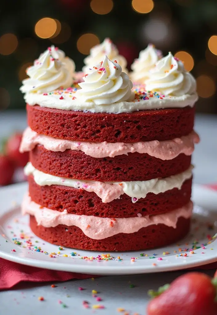 30 Red Cake Ideas That Look Stunning and Unique - 10. Red Velvet Ice Cream Cake