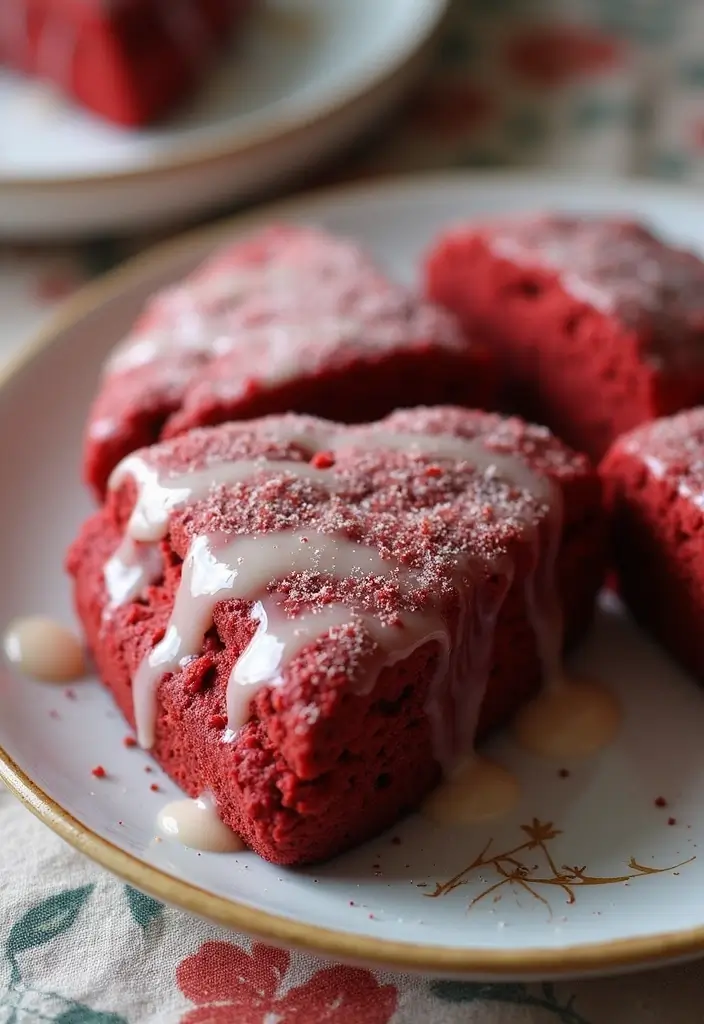 30 Red Cake Ideas That Look Stunning and Unique - 11. Red Velvet Scones
