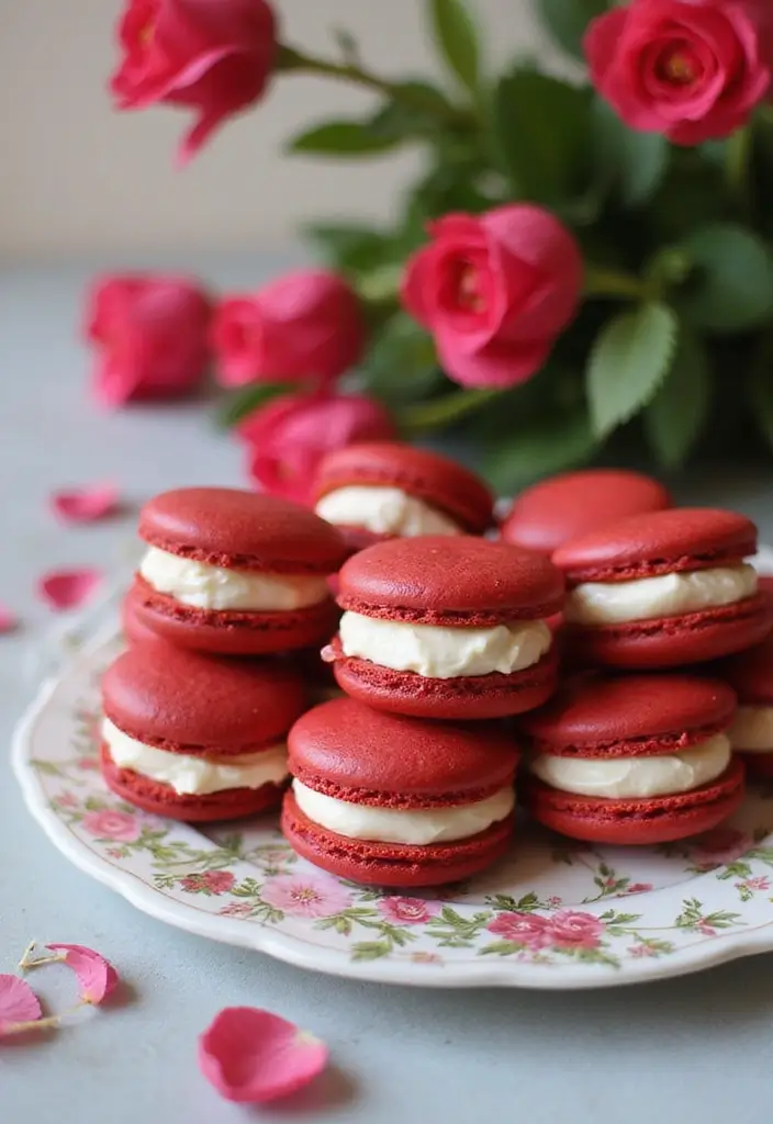 30 Red Cake Ideas That Look Stunning and Unique - 13. Red Velvet Macarons