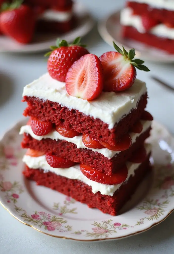 30 Red Cake Ideas That Look Stunning and Unique - 16. Red Velvet Shortcake