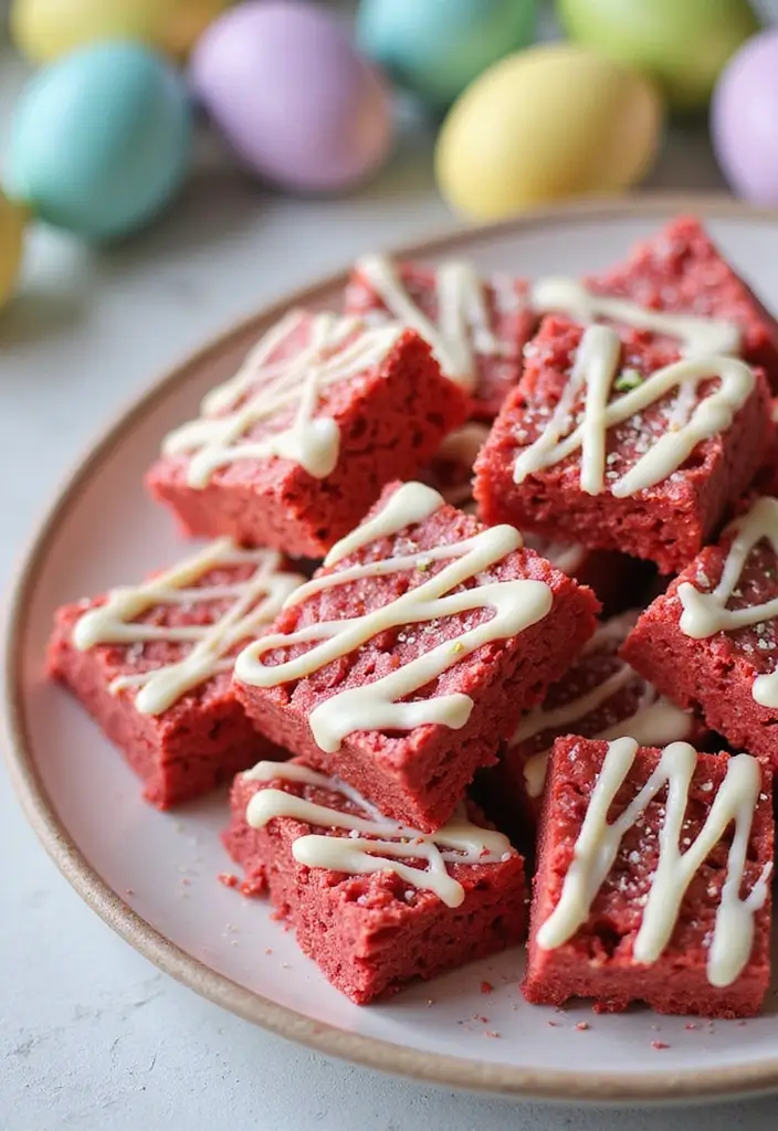 30 Red Cake Ideas That Look Stunning and Unique - 21. Red Velvet Rice Krispie Treats
