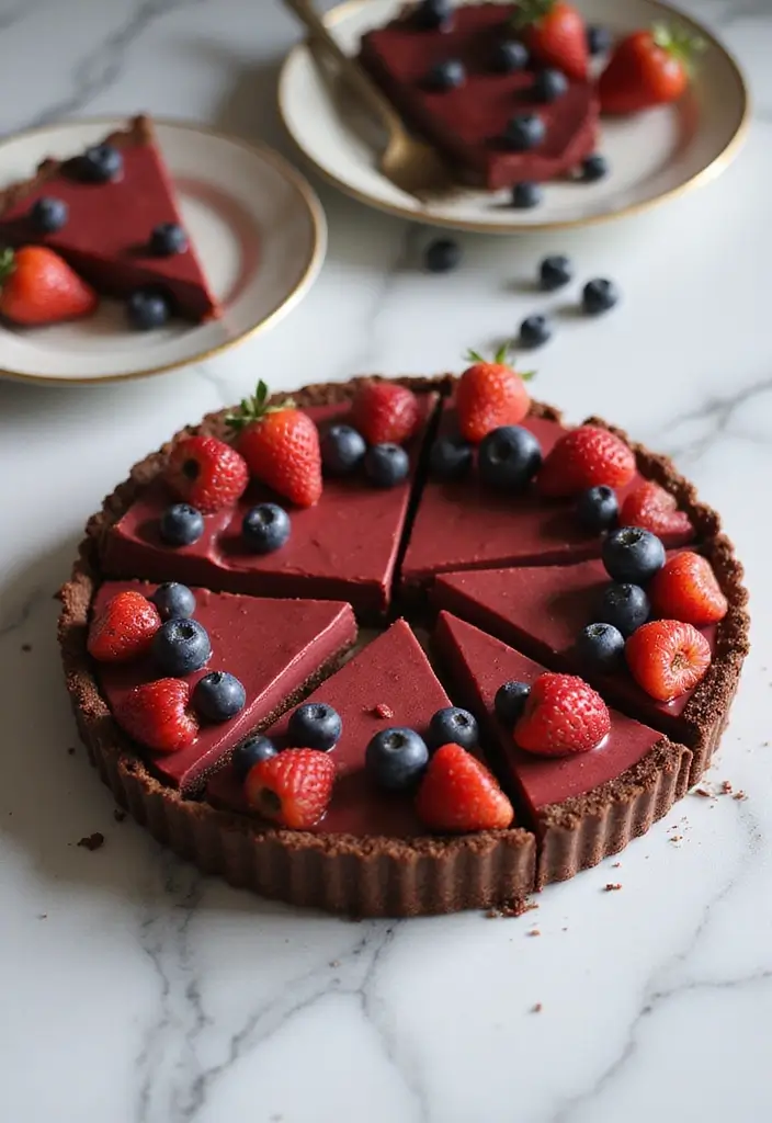 30 Red Cake Ideas That Look Stunning and Unique - 23. Red Velvet Chocolate Tart
