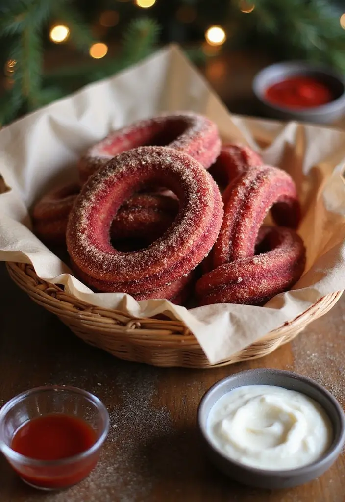 30 Red Cake Ideas That Look Stunning and Unique - 26. Red Velvet Churros