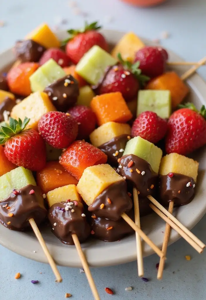 30 Spring Baking Ideas That Smell Fresh and Taste Amazing 11 30 Spring Baking Ideas That Smell Fresh and Taste Amazing - 11. Chocolate-Dipped Fruit Skewers