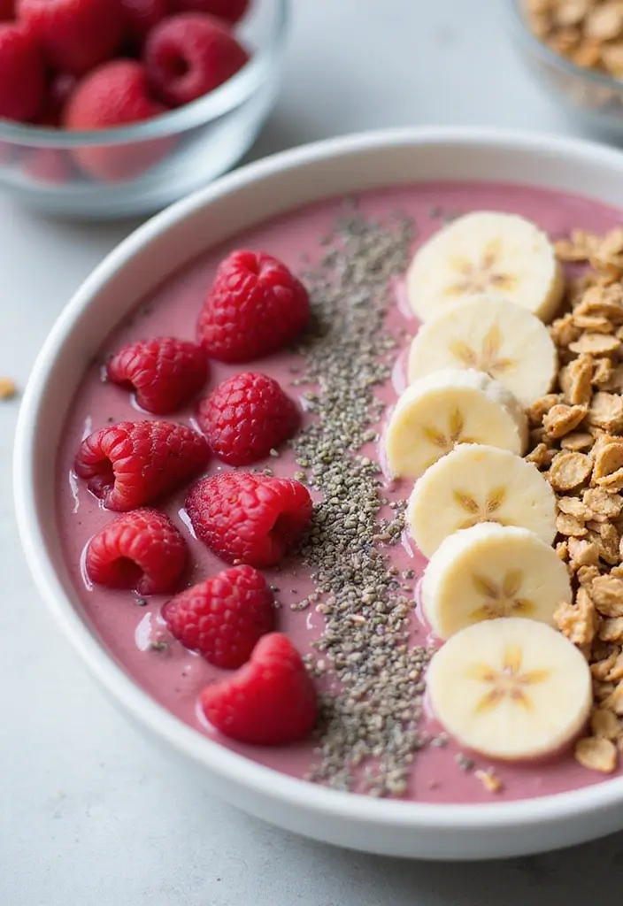 30 Spring Baking Ideas That Smell Fresh and Taste Amazing 15 30 Spring Baking Ideas That Smell Fresh and Taste Amazing - 15. Raspberry Banana Smoothie Bowl