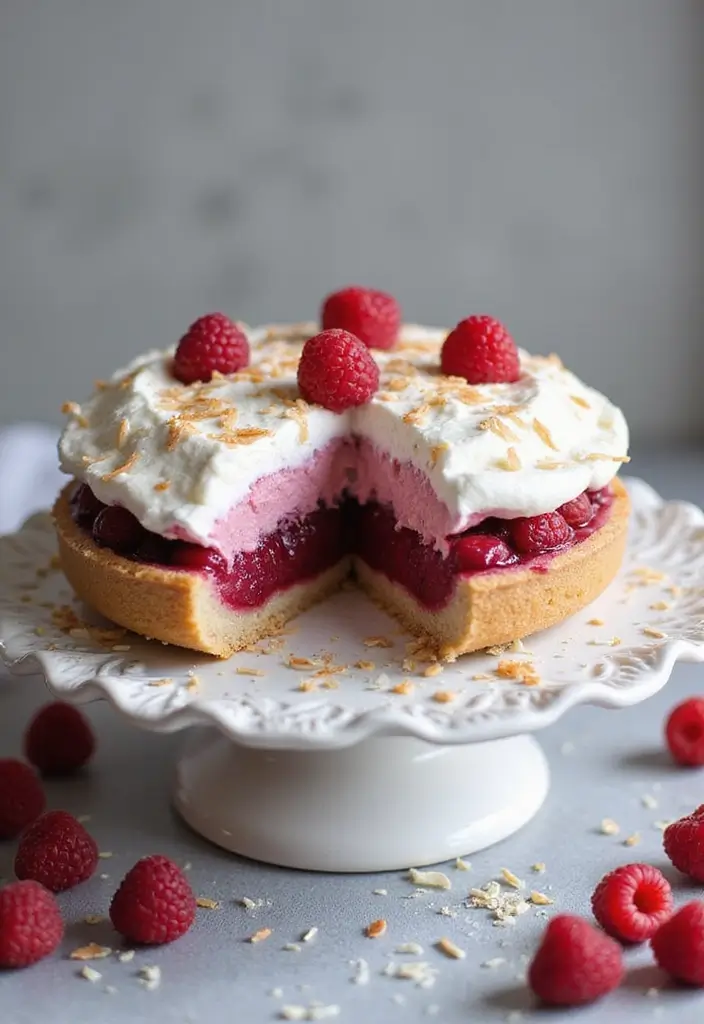 30 Spring Birthday Cake Ideas Full of Fresh Colors 5 30 Spring Birthday Cake Ideas Full of Fresh Colors - 5. Raspberry Coconut No-Bake Pie
