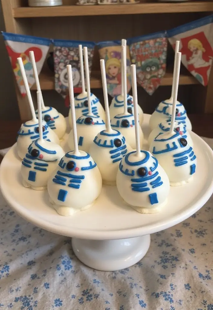 30 Star Wars Cake Ideas Every Fan Will Want at Their Party 11 30 Star Wars Cake Ideas Every Fan Will Want at Their Party - 11. R2-D2 Cake Pops
