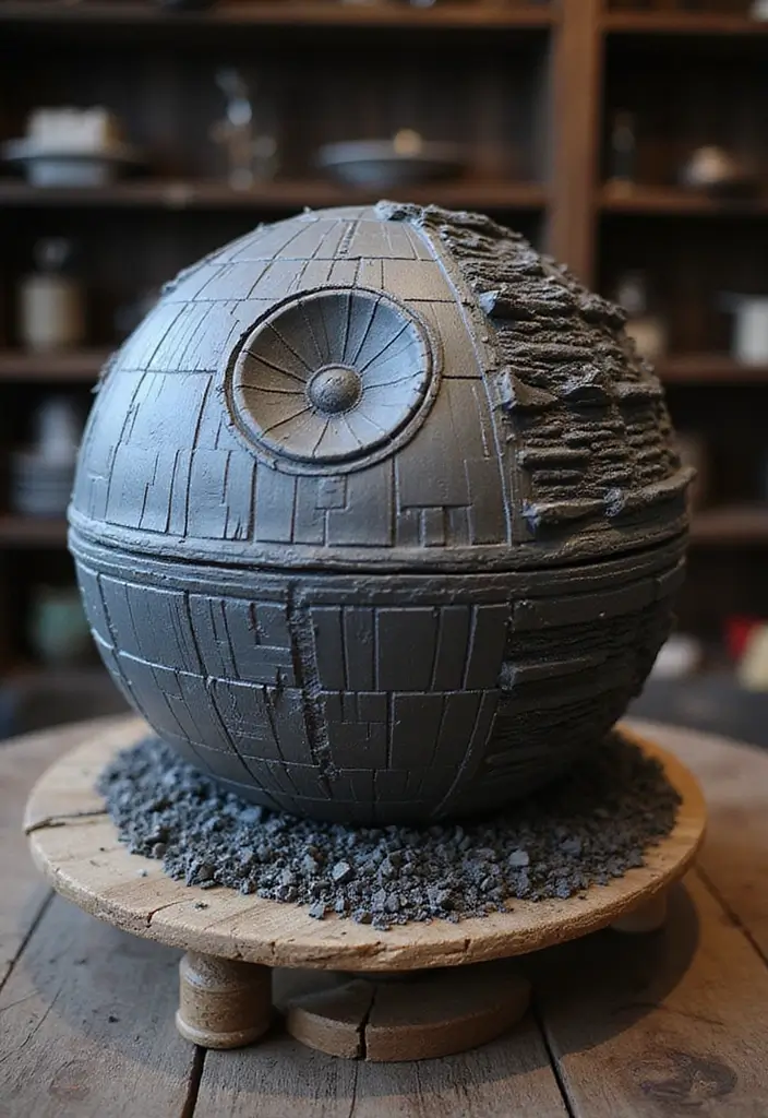 30 Star Wars Cake Ideas Every Fan Will Want at Their Party 16 30 Star Wars Cake Ideas Every Fan Will Want at Their Party - 16. Death Star Cake