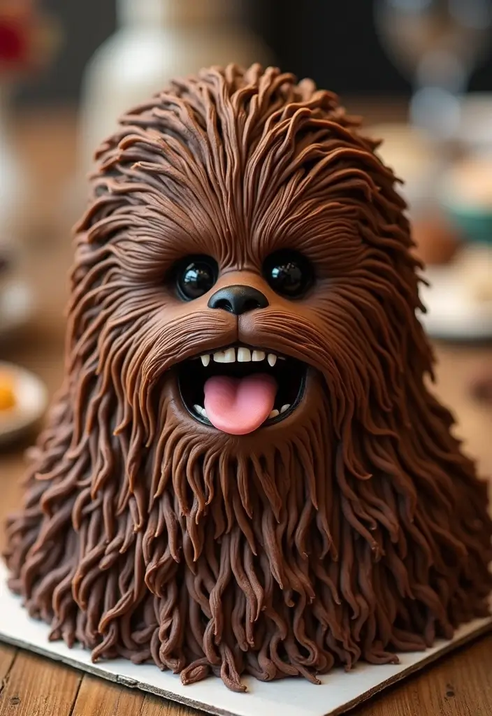30 Star Wars Cake Ideas Every Fan Will Want at Their Party 7 30 Star Wars Cake Ideas Every Fan Will Want at Their Party - 7. Chewbacca’s Furry Chocolate Cake