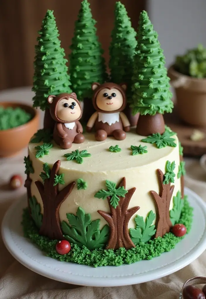 30 Star Wars Cake Ideas Every Fan Will Want at Their Party 9 30 Star Wars Cake Ideas Every Fan Will Want at Their Party - 9. Ewok Forest Cake