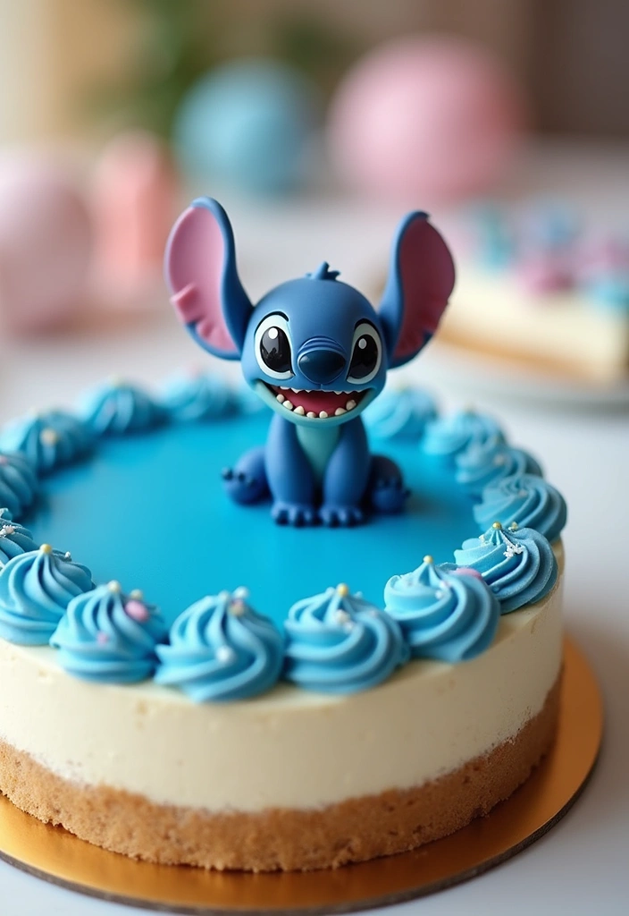 30 Stitch Birthday Cake Designs That Look Cute and Playful 12 30 Stitch Birthday Cake Designs That Look Cute and Playful - 12. Stitch Cheesecake