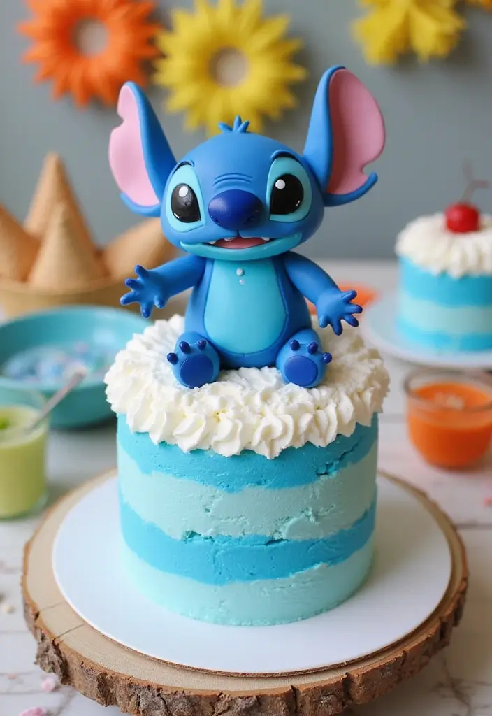 30 Stitch Birthday Cake Designs That Look Cute and Playful 14 30 Stitch Birthday Cake Designs That Look Cute and Playful - 14. Stitch Ice Cream Cake
