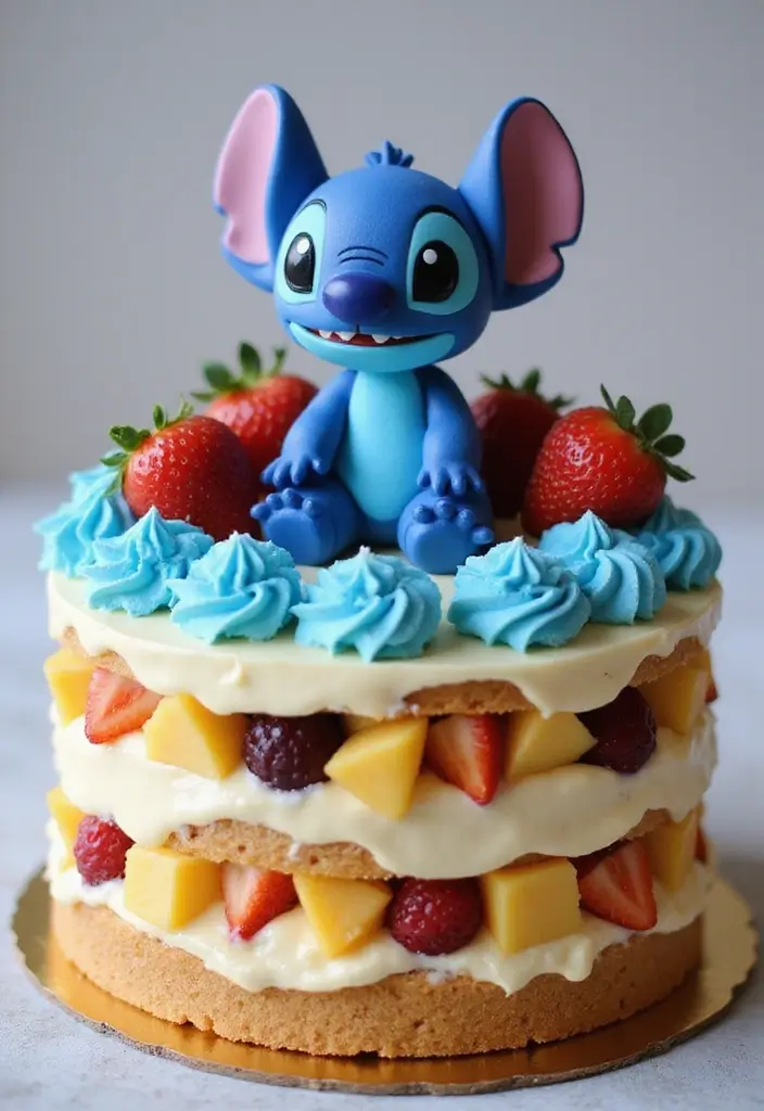 30 Stitch Birthday Cake Designs That Look Cute and Playful 19 30 Stitch Birthday Cake Designs That Look Cute and Playful - 19. Stitch Birthday Trifle Cake