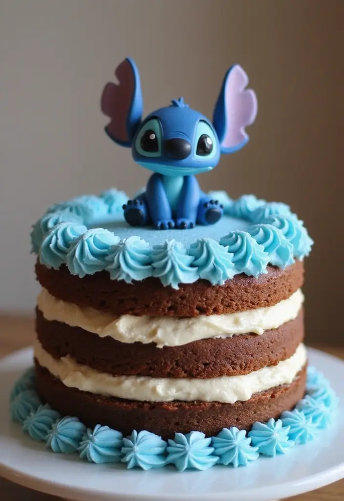 30 Stitch Birthday Cake Designs That Look Cute and Playful 21 30 Stitch Birthday Cake Designs That Look Cute and Playful - 21. Stitch Layered Cake