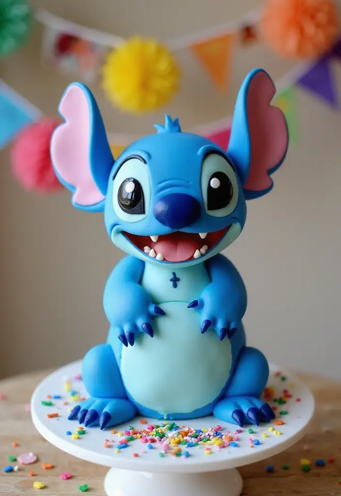 30 Stitch Birthday Cake Designs That Look Cute and Playful 22 30 Stitch Birthday Cake Designs That Look Cute and Playful - 22. Stitch Novelty Cake