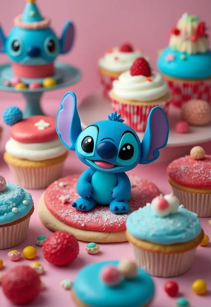 30 Stitch Birthday Cake Designs That Look Cute and Playful 23 30 Stitch Birthday Cake Designs That Look Cute and Playful - 23. Stitch Sweet Treat Board