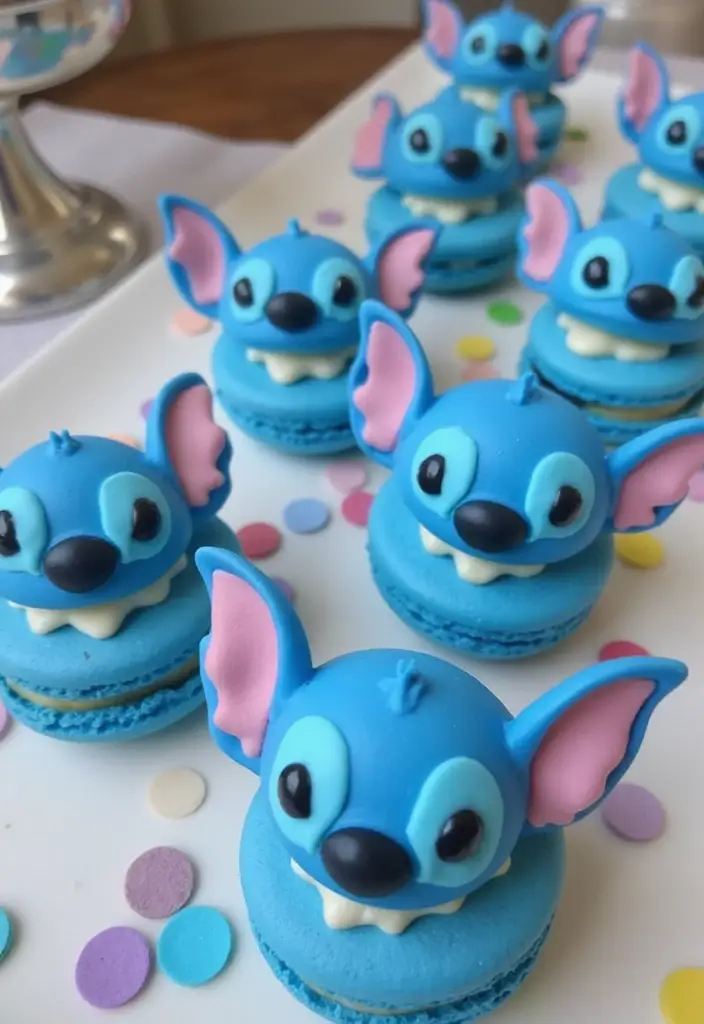 30 Stitch Birthday Cake Designs That Look Cute and Playful 24 30 Stitch Birthday Cake Designs That Look Cute and Playful - 24. Stitch Flavored Macarons