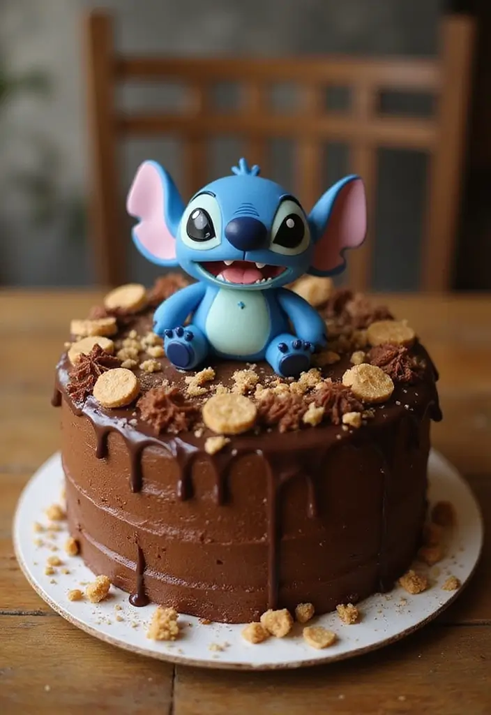 30 Stitch Birthday Cake Designs That Look Cute and Playful 27 30 Stitch Birthday Cake Designs That Look Cute and Playful - 27. Stitch Toffee Cake