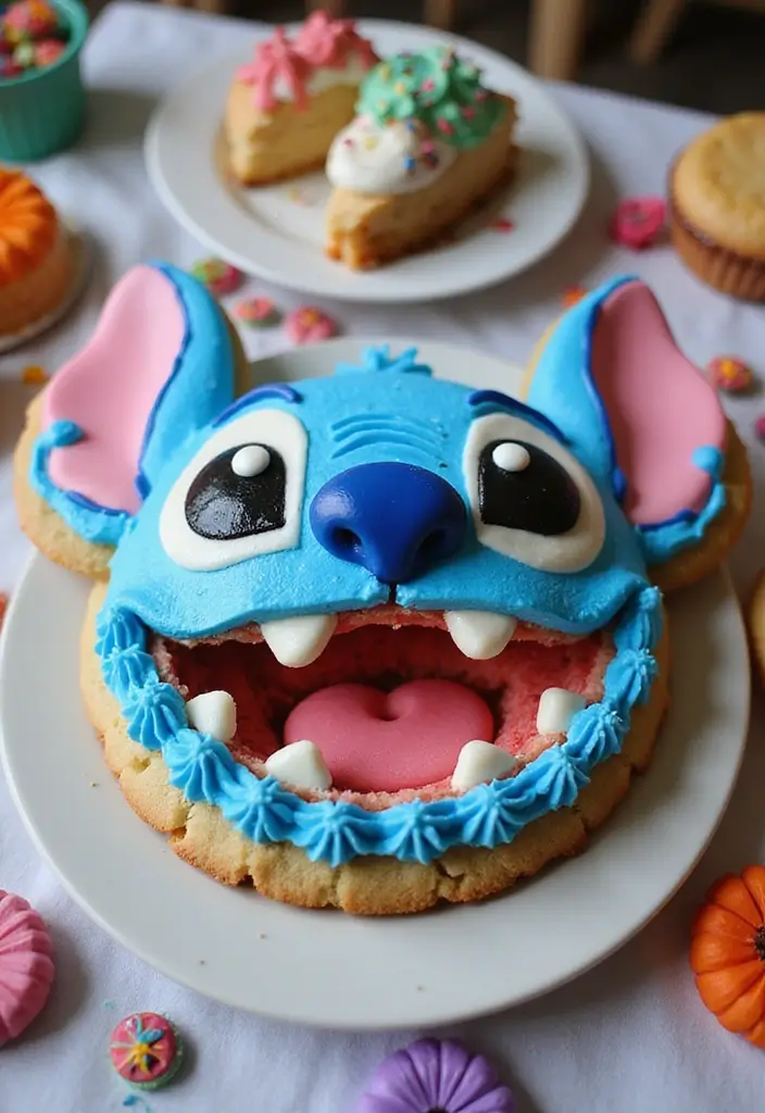 30 Stitch Birthday Cake Designs That Look Cute and Playful 5 30 Stitch Birthday Cake Designs That Look Cute and Playful - 5. Stitch Cookie Cake