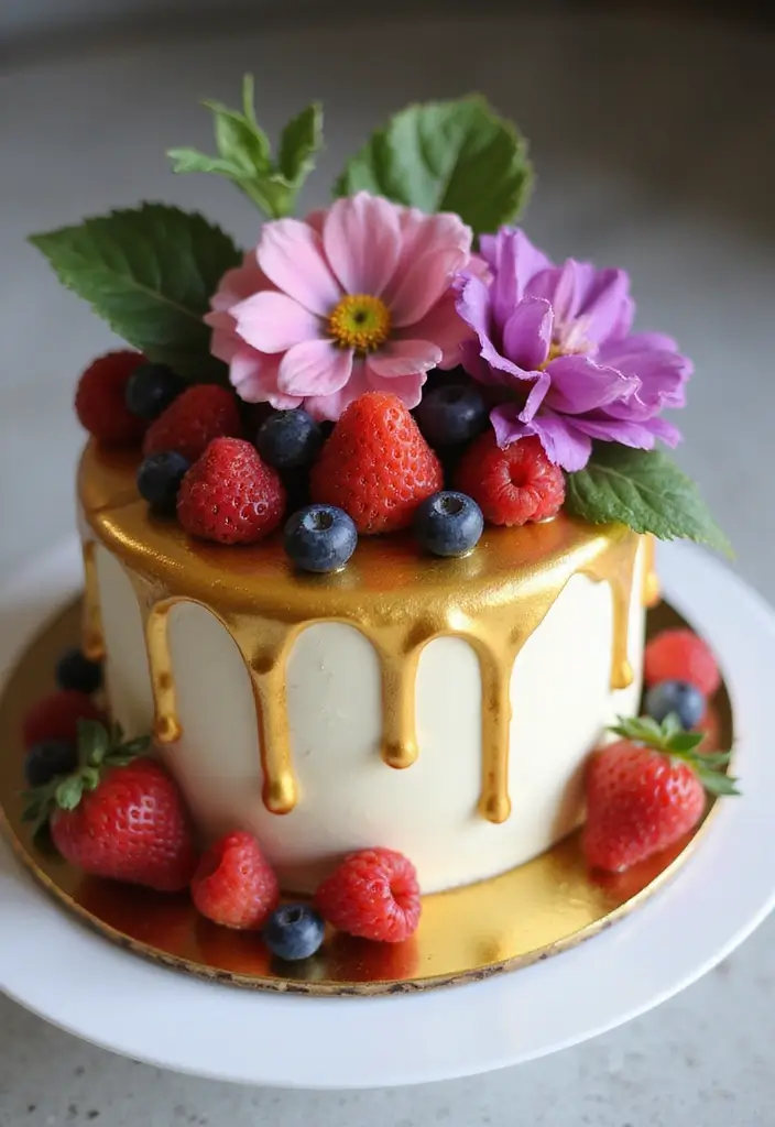 30 Unique 50th Birthday Cake Designs to Celebrate in Style 1 30 Unique 50th Birthday Cake Designs to Celebrate in Style - 1. Golden Drip Cake