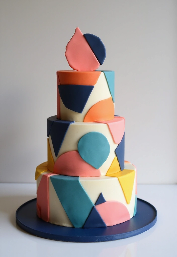 30 Unique 50th Birthday Cake Designs to Celebrate in Style 11 30 Unique 50th Birthday Cake Designs to Celebrate in Style - 11. Modern Geometric Cake