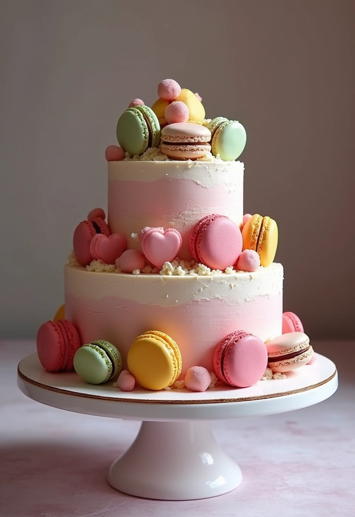 30 Unique 50th Birthday Cake Designs to Celebrate in Style 19 30 Unique 50th Birthday Cake Designs to Celebrate in Style - 19. Macaron Cake