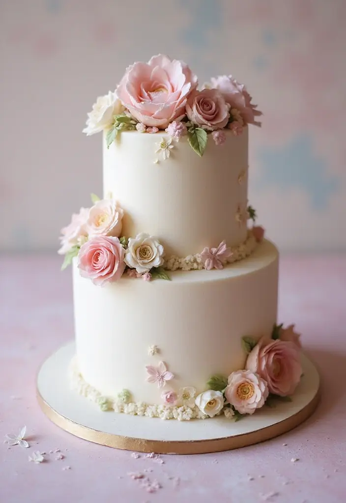 30 Unique 50th Birthday Cake Designs to Celebrate in Style 2 30 Unique 50th Birthday Cake Designs to Celebrate in Style - 2. Vintage Floral Cake