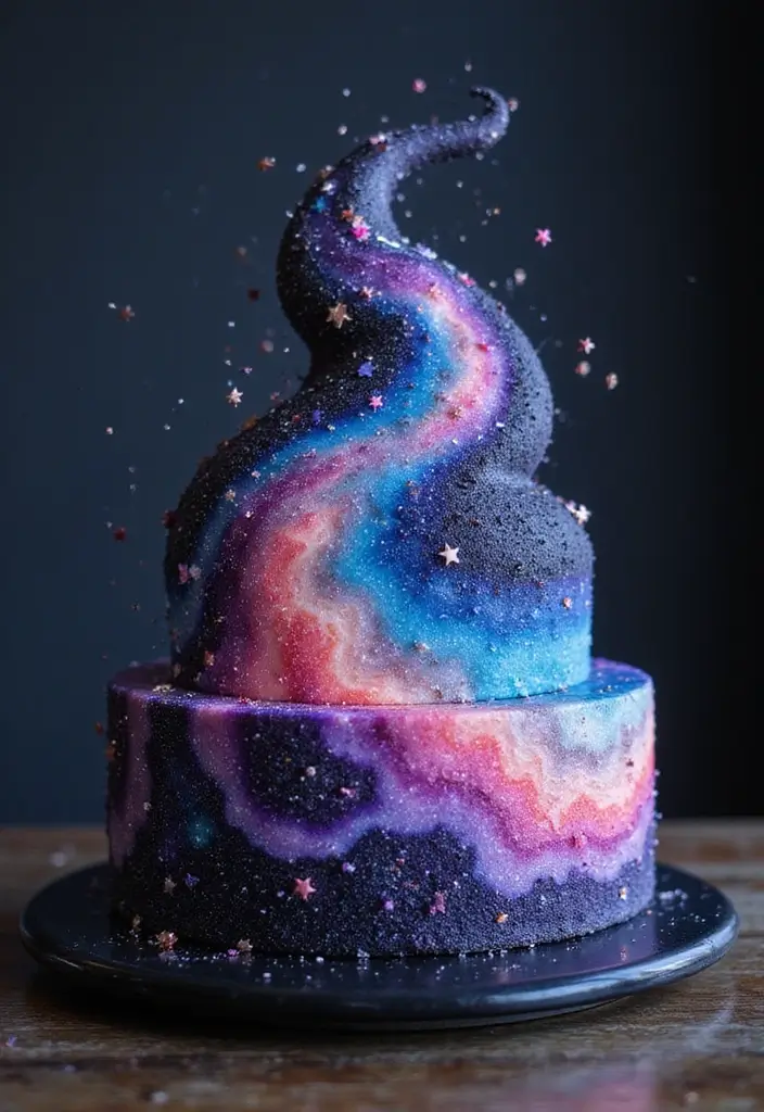 30 Unique 50th Birthday Cake Designs to Celebrate in Style 21 30 Unique 50th Birthday Cake Designs to Celebrate in Style - 21. Galaxy Cake