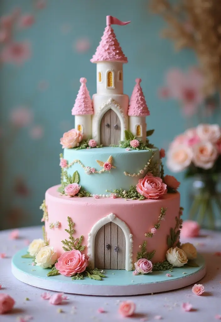 30 Unique 50th Birthday Cake Designs to Celebrate in Style 28 30 Unique 50th Birthday Cake Designs to Celebrate in Style - 28. Fairytale Cake