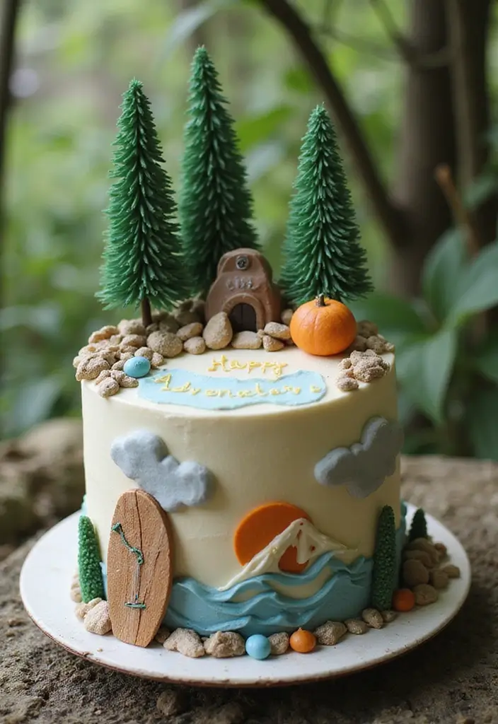 30 Unique 50th Birthday Cake Designs to Celebrate in Style 4 30 Unique 50th Birthday Cake Designs to Celebrate in Style - 4. Adventure-Themed Cake