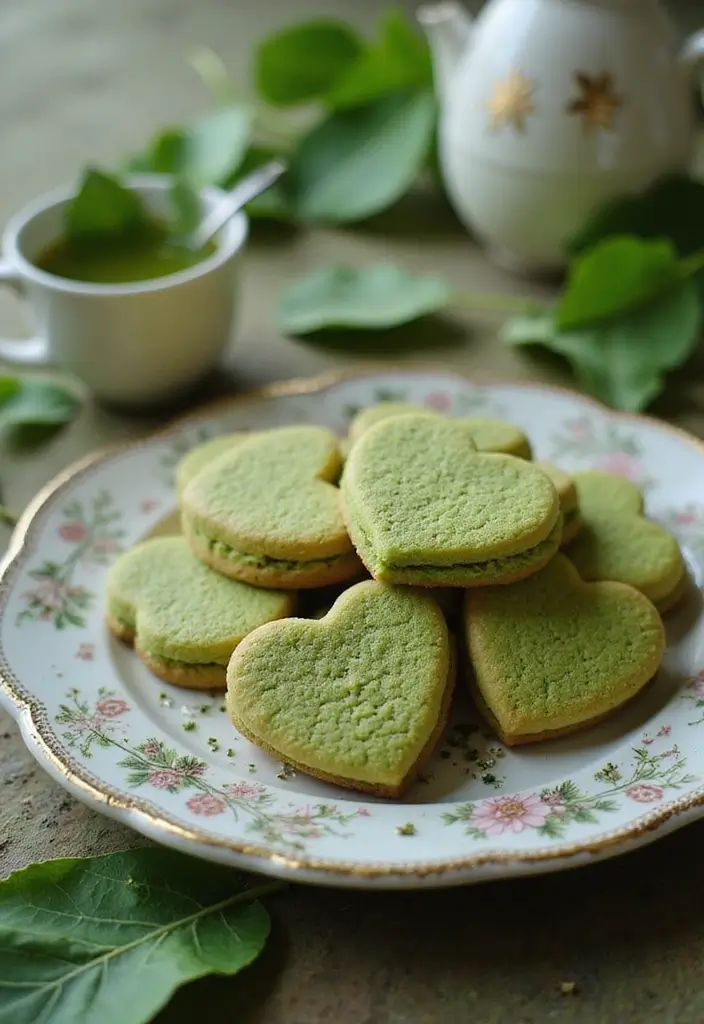 30 Valentine’s Day Baking Ideas to Sweeten Your Celebration 18 30 Valentine’s Day Baking Ideas to Sweeten Your Celebration - 18. Matcha Heart Cookies