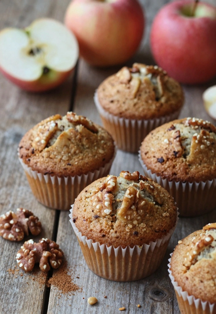 10 Apple and Walnut Recipes for Crunchy Sweet Autumn Flavor - 3. Spiced Apple Walnut Muffins