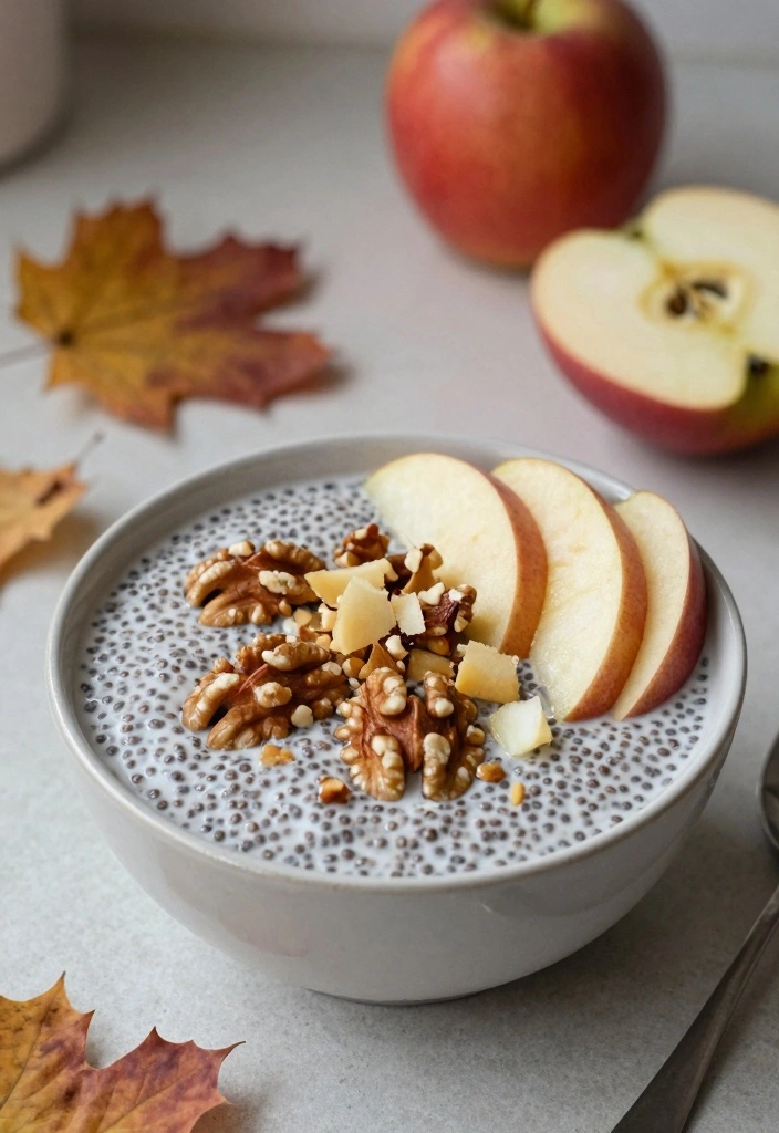 10 Apple and Walnut Recipes for Crunchy Sweet Autumn Flavor - 6. Apple Walnut Chia Pudding
