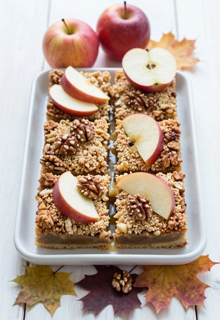10 Apple and Walnut Recipes for Crunchy Sweet Autumn Flavor - 9. Apple Walnut Crumble Bars