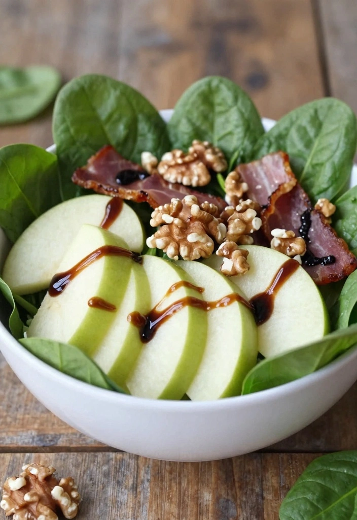 10 Granny Smith Apple Recipes for Crisp Tart Sweet Dishes - 6. Spinach Salad with Apples and Bacon