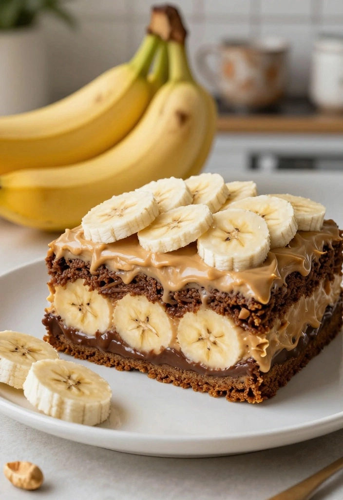 10 Ice Box Cake Recipes for Cool Creamy No Bake Desserts - 7. Peanut Butter Banana Ice Box Cake
