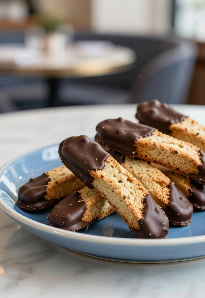 10 Italian Cookie Recipes for Traditional Sweet Crunchy Flavor - 10. Chocolate-Dipped Biscotti
