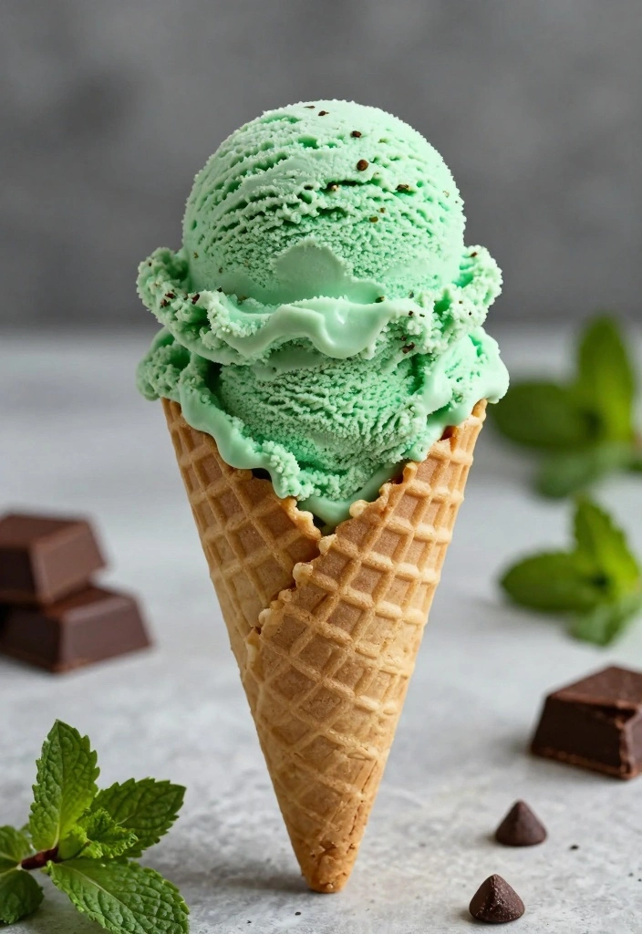 10 Mint Dessert Recipes for Cool Refreshing Sweet Treats - 1. Mint Chocolate Chip Ice Cream
